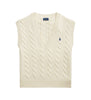 Gilet in maglia di lana e cashmere a trecce