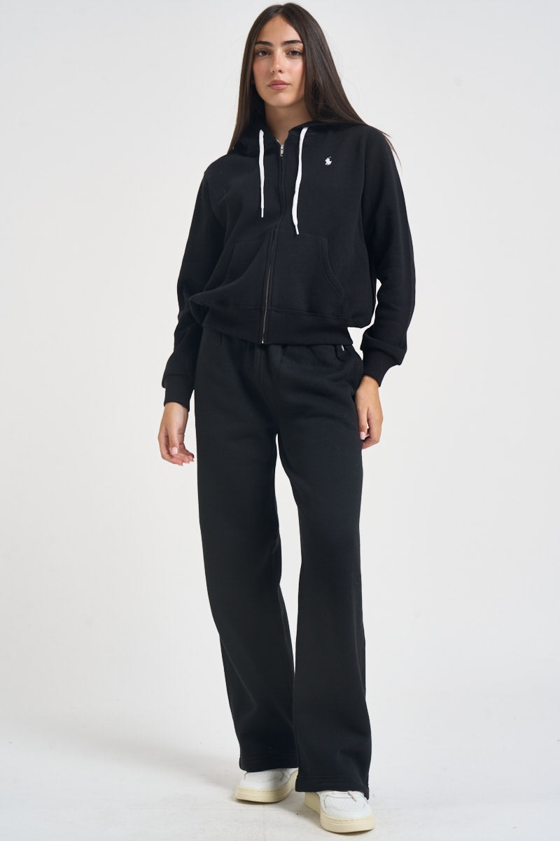 Felpa con cerniera e cappuccio in cotone da donna<BR/> 211971699 003 RALPH LAUREN 