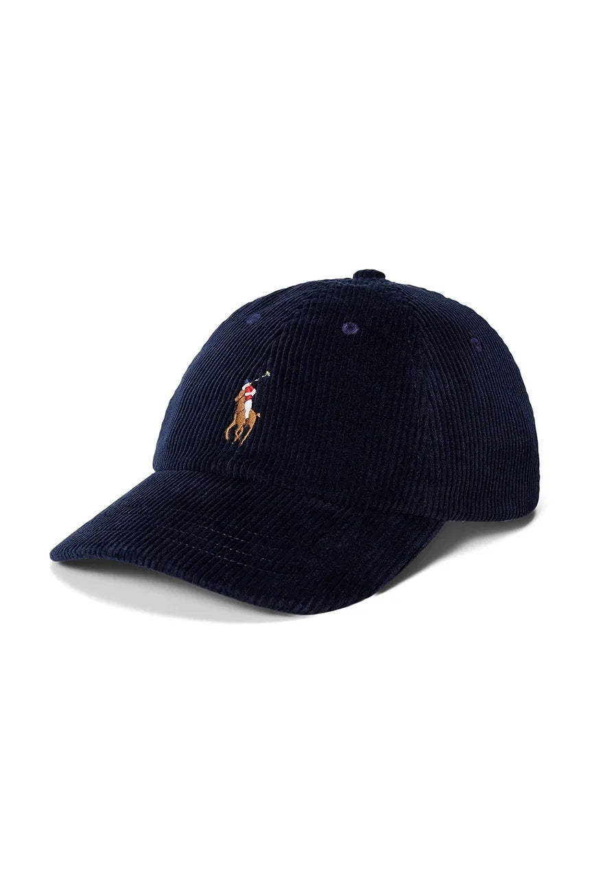 Berretto con visiera da donna in velluto a coste 211A90413 001 RALPH LAUREN 