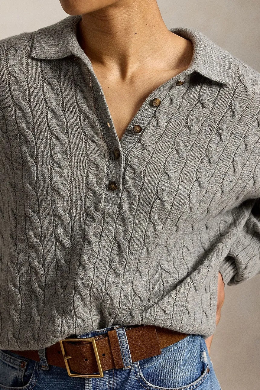 Maglione da donna in lana stile polo<BR/> 211B17767 005 RALPH LAUREN 