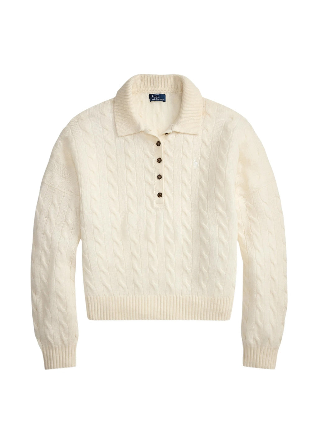 Maglione da donna in lana stile polo<BR/> 211B17767 007 RALPH LAUREN 