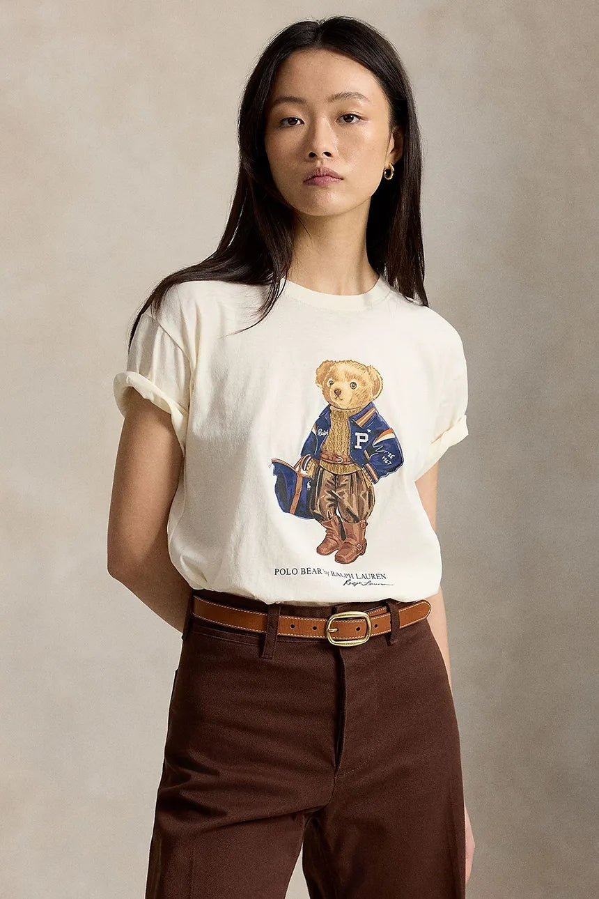 T-shirt da donna in cotone polo Bear 211B17774 001 RALPH LAUREN 