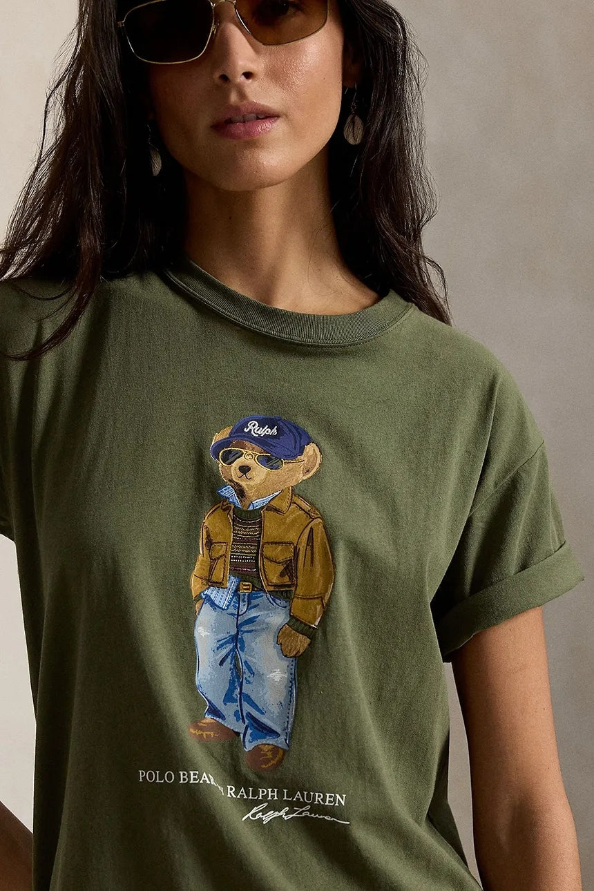 T-shirt da donna in cotone Polo Bear 211B17806 001 RALPH LAUREN 