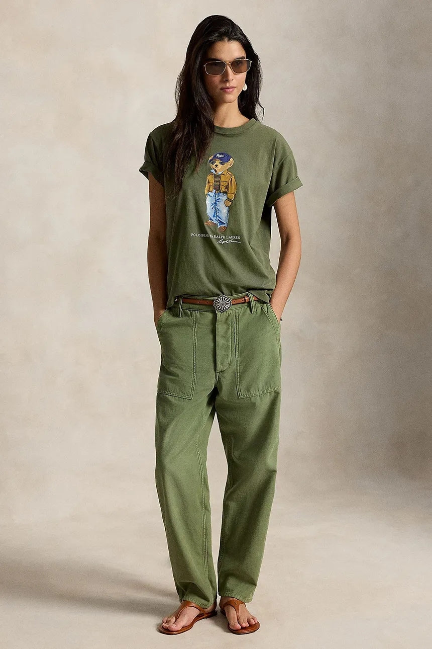 T-shirt da donna in cotone Polo Bear 211B17806 001 RALPH LAUREN 