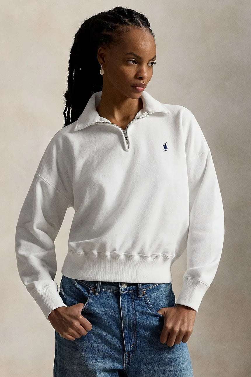Felpa da donnamezza zip in  cotone<BR/> 211B18685 006 RALPH LAUREN 