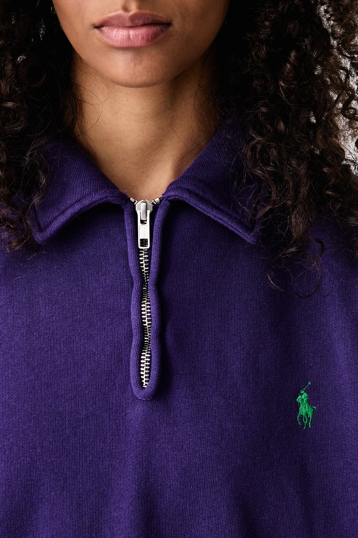 Felpa da donna mezza zip in cotone<BR/> 211B18685 015 RALPH LAUREN 