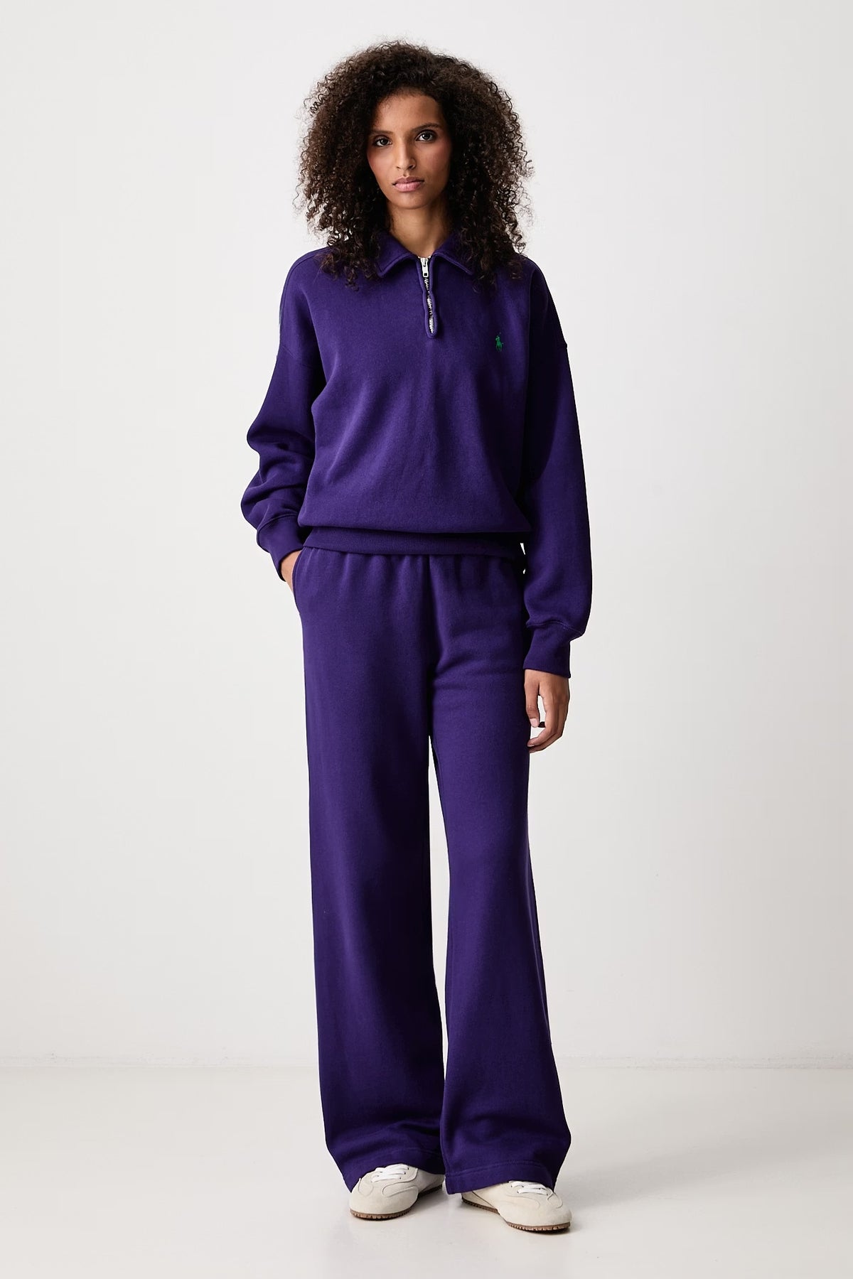 Felpa da donna mezza zip in cotone<BR/> 211B18685 015 RALPH LAUREN 