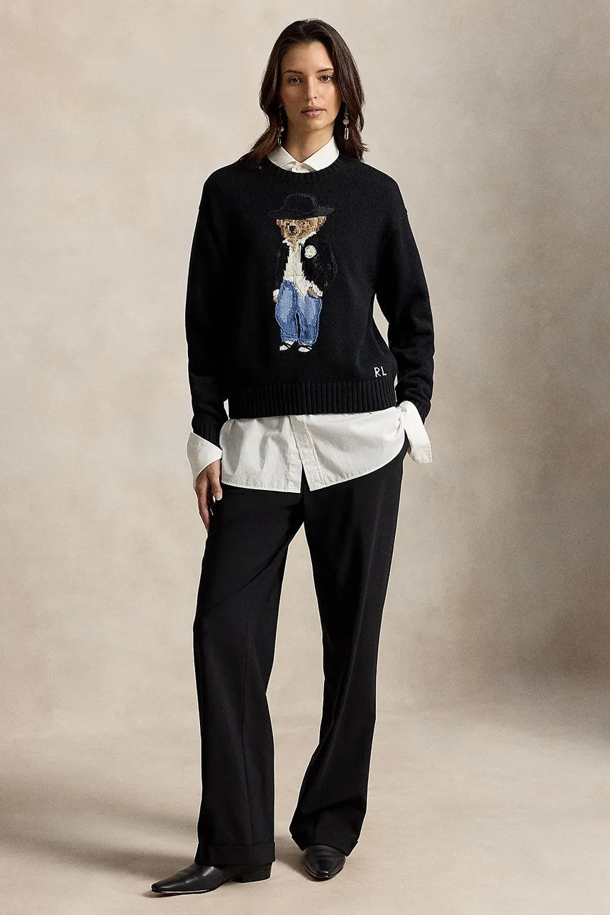 Maglione da donna in cotone Polo Bear 211B23918 001 RALPH LAUREN 