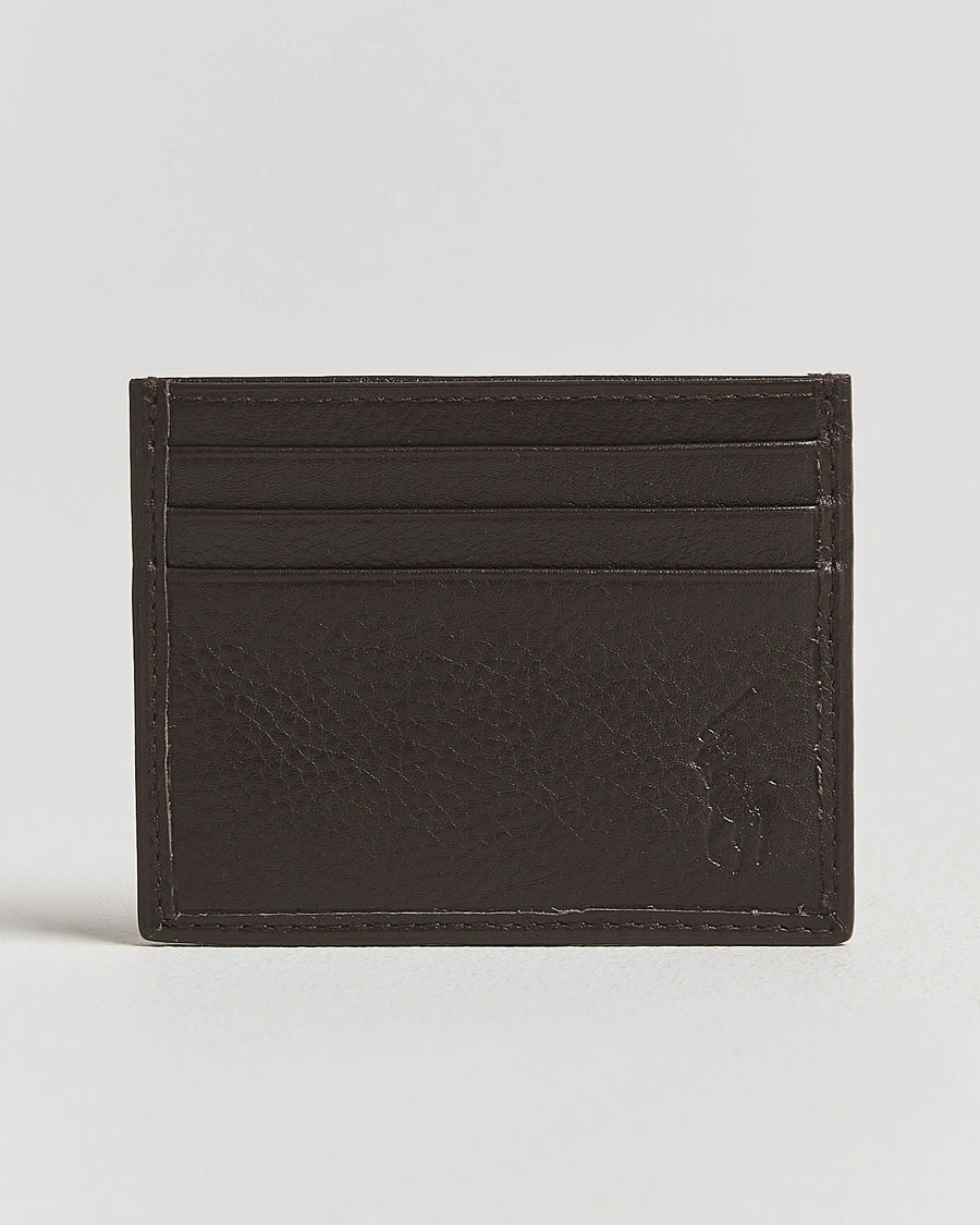 Porta carte di credito in pelle martellata marrone 405913722 001 RALPH LAUREN 