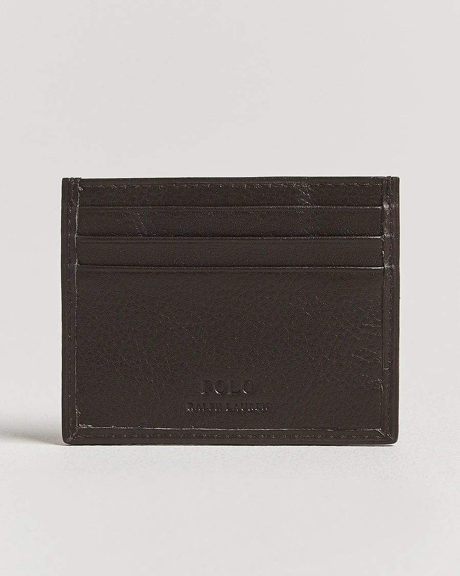 Porta carte di credito in pelle martellata marrone 405913722 001 RALPH LAUREN 