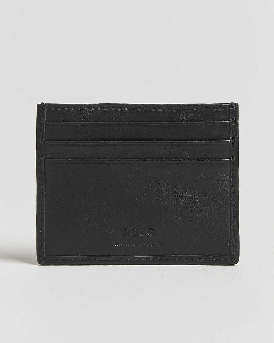 Porta carte di credito in pelle martellata nera 405913722 002 RALPH LAUREN 