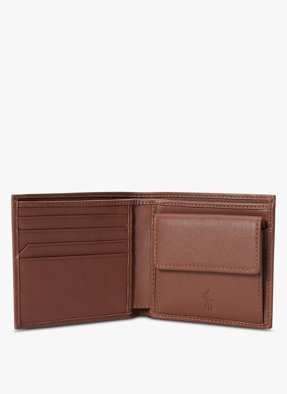 Portafoglio in pelle monocolore - Marrone 405963229 002 RALPH LAUREN 