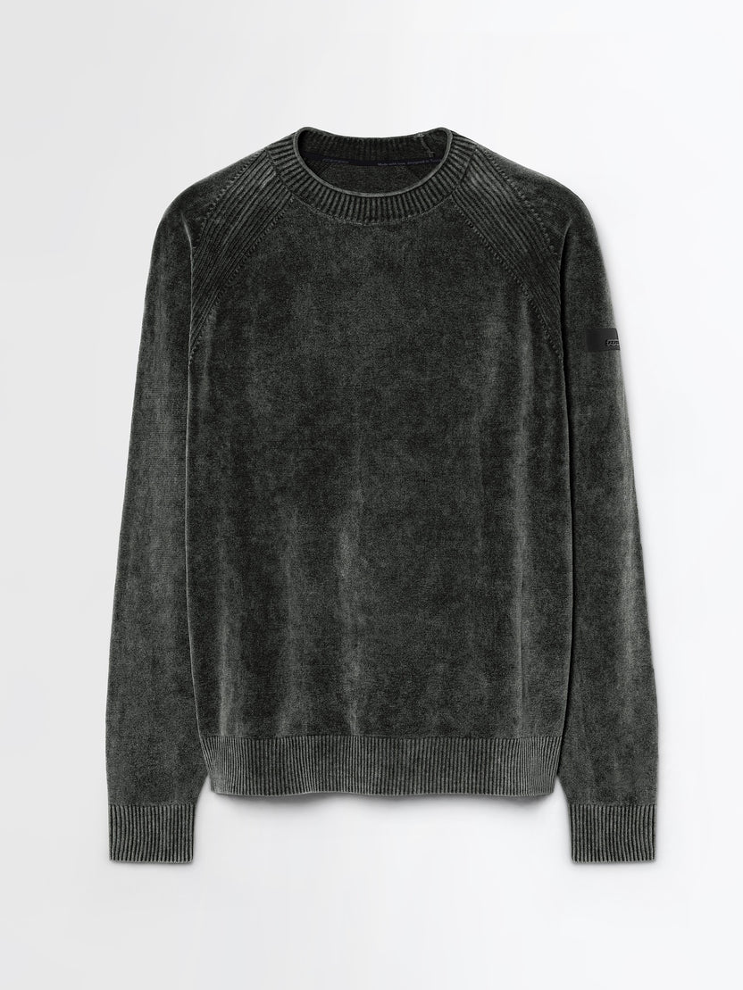 Velvet Techno Wash Round Knit<BR/> W26153 20 RRD 