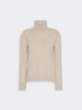 'S MAX MARA Rollkragenpullover aus Wolle mit Logoaufnähern