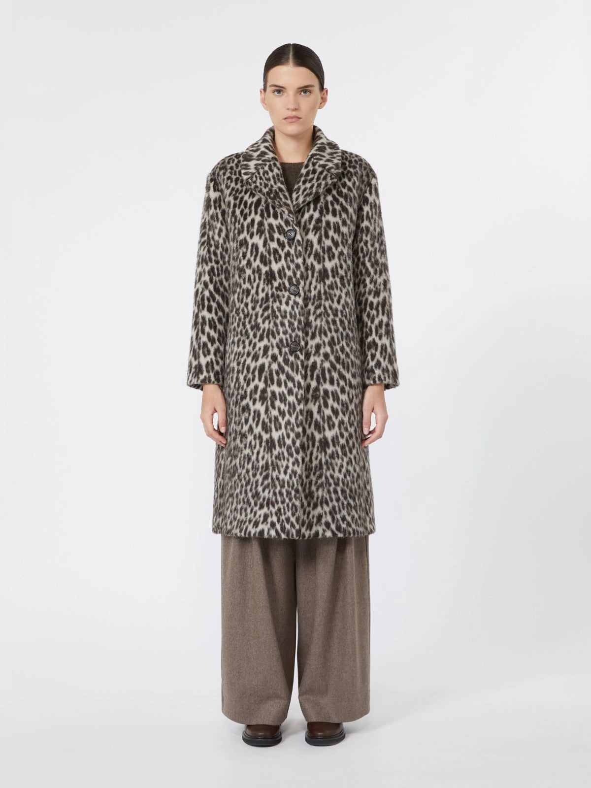 'S MAX MARA<BR/>Cappotto in jacquard dalla texture morbida - Ecru SMMATTILIA 001 S MAX MARA 