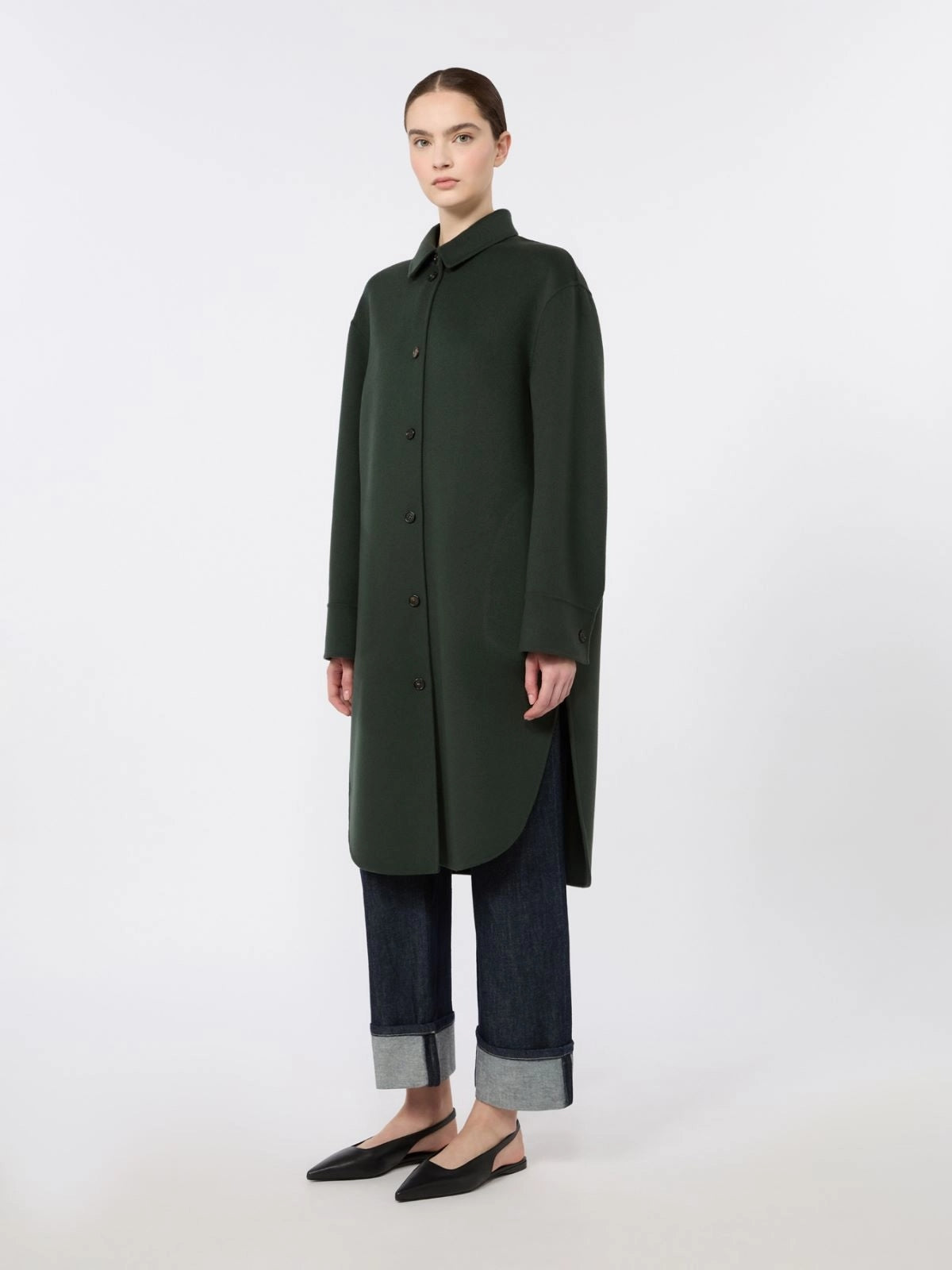 'S MAX MARA Cappotto midi in drap di lana SMMFANTE 018 S MAX MARA 