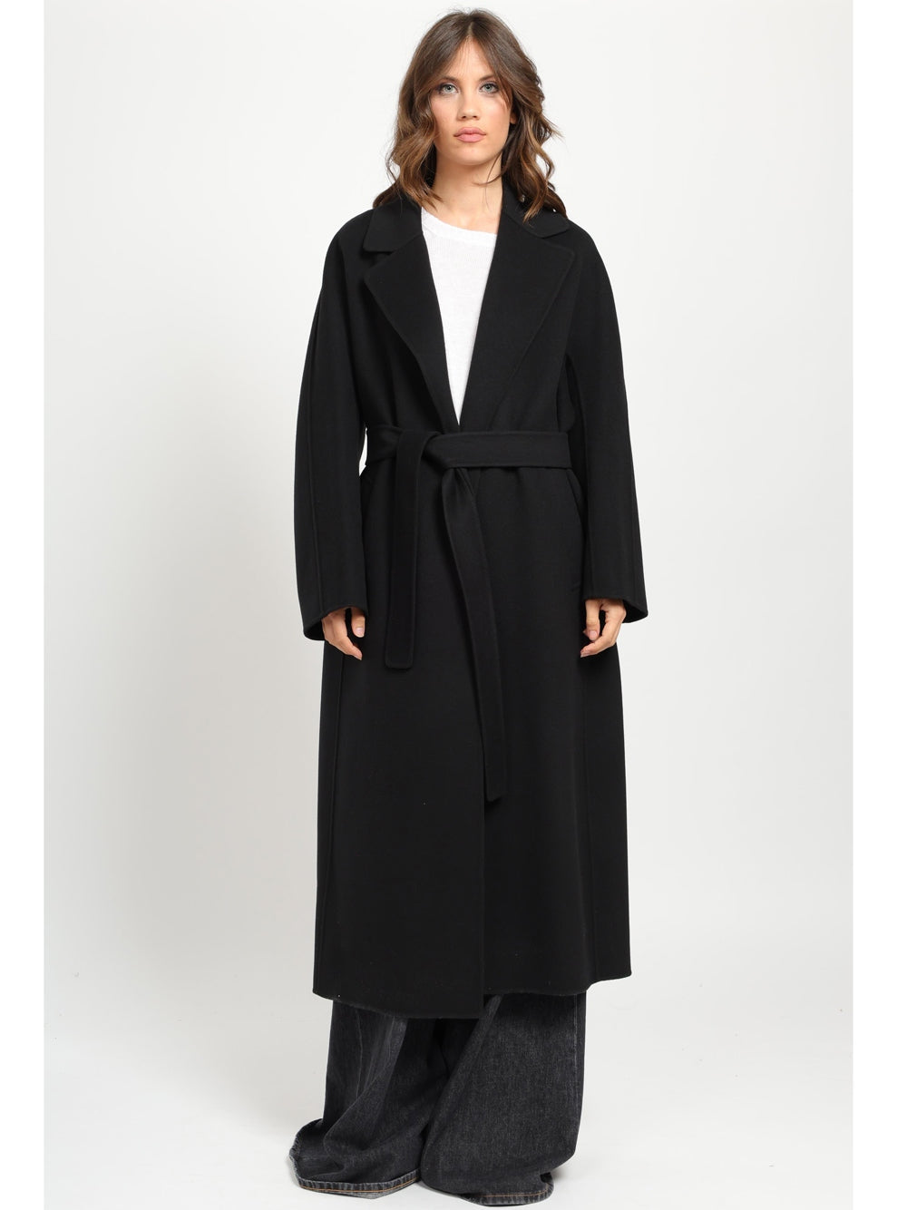 'S MAX MARA Cappotto lungo a vestaglia in drap di lana SMMPENELOPE 013 S MAX MARA 