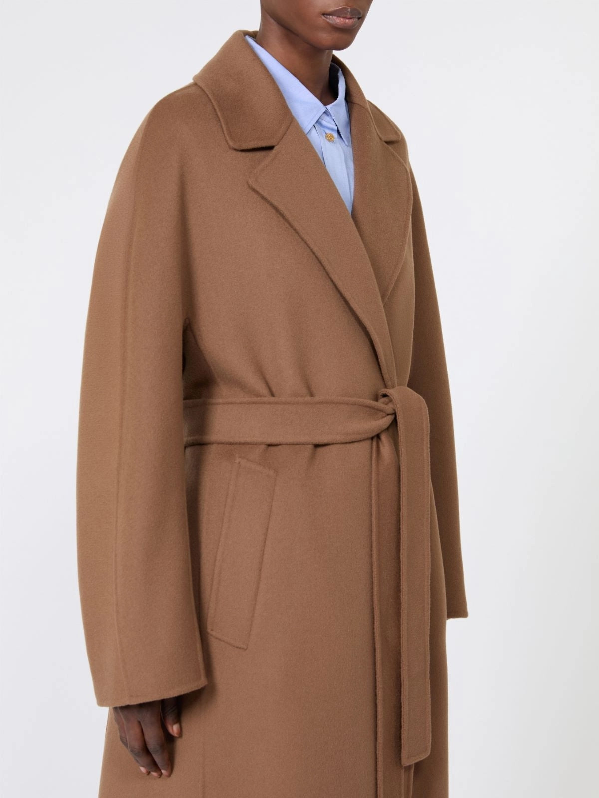 'S MAX MARA Cappotto lungo a vestaglia in drap di lana SMMPENELOPE 041 S MAX MARA 