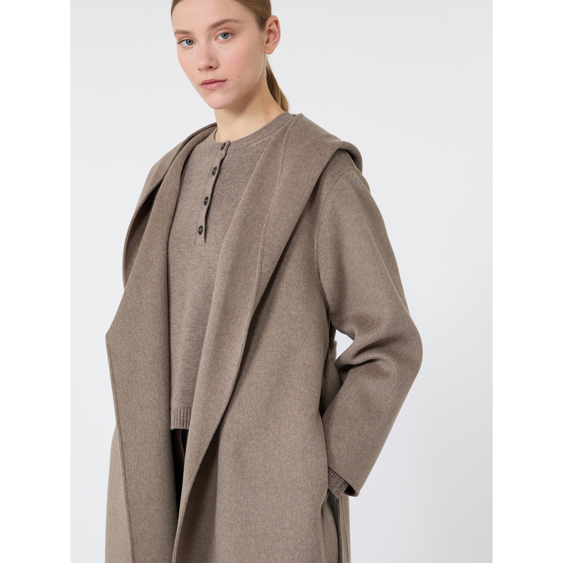 'S MAX MARA Cappotto in pura lana con cappuccio SMMROMOLO 044 S MAX MARA 