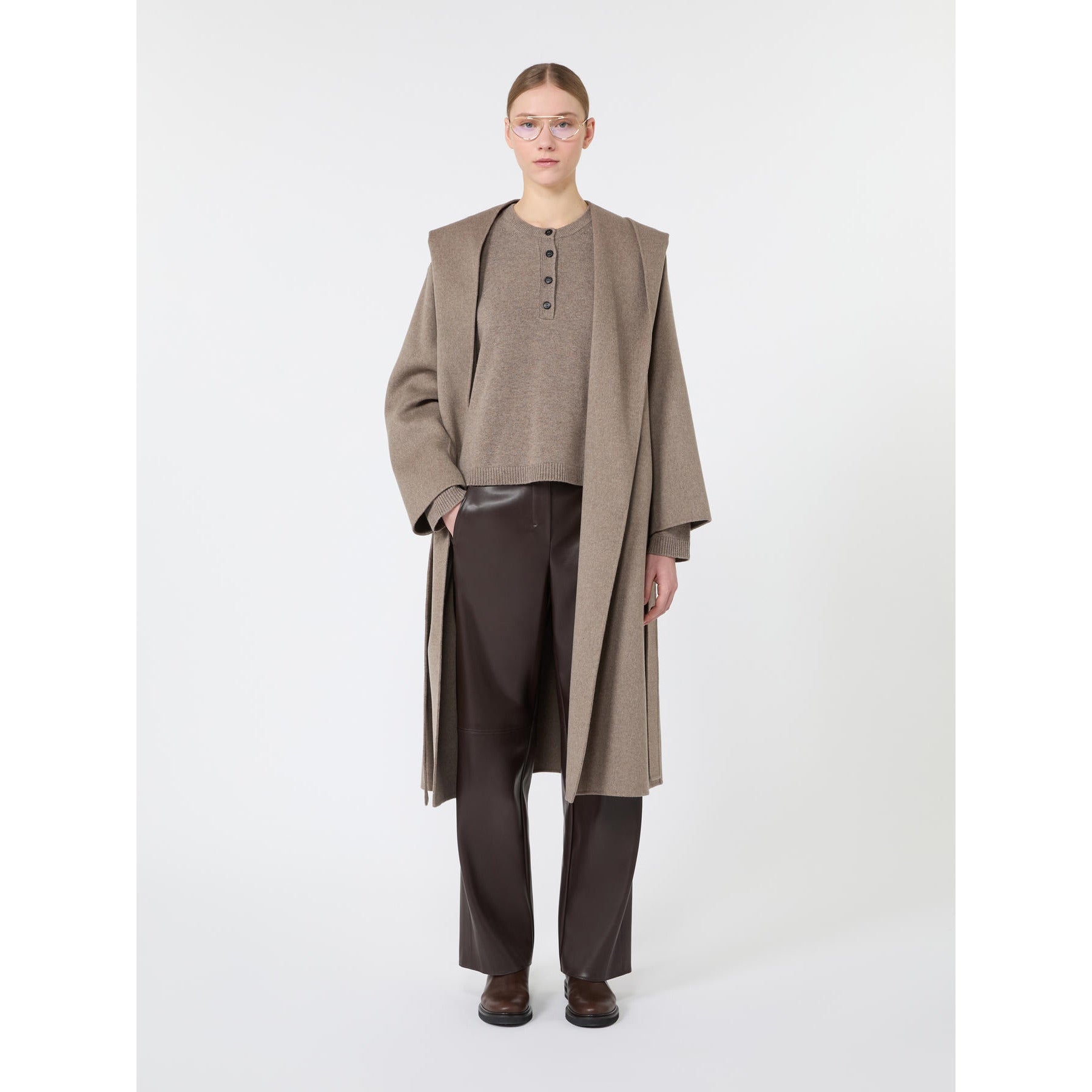 'S MAX MARA Cappotto in pura lana con cappuccio SMMROMOLO 044 S MAX MARA 