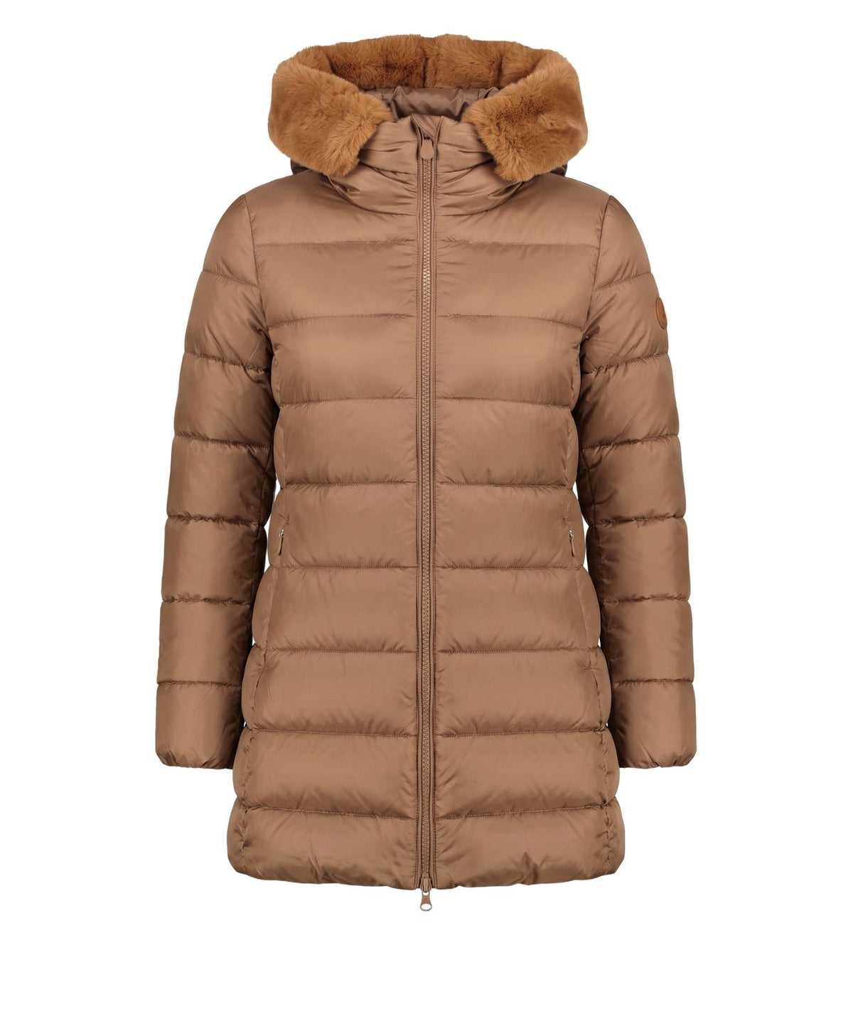 SAVE THE DUCK - PIUMINO DONNA MORO CON INSERTO IN ECOPELLICCIA<BR/> D40280W 40054 SAVE THE DUCK 