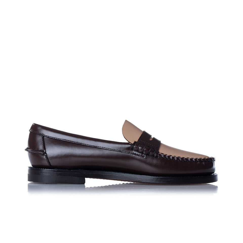 CLASSIC DAN PIGMENT WOMAN<BR/>Mocassino Sebago senza lacci in pellemarrone da donna 76112KW BROWN SEBAGO 