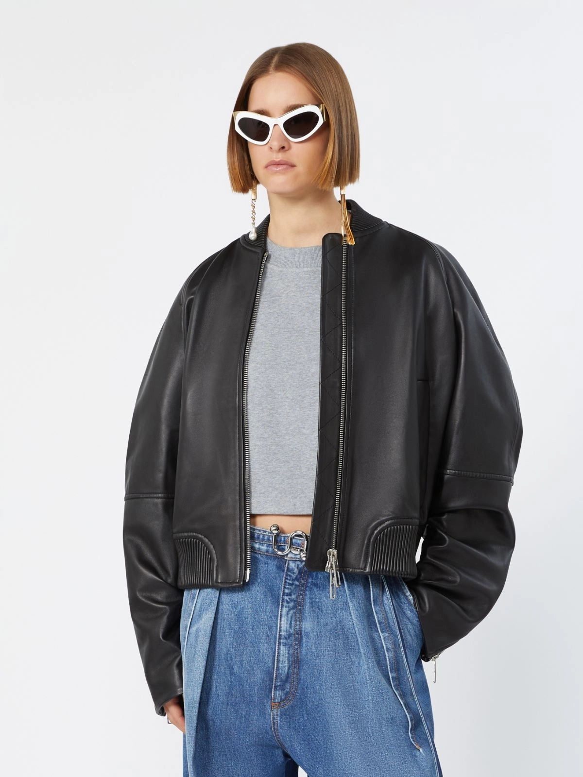SPORTMAX<BR/>Bomber in nappa - Nero SPXAMOUR 002 SPORTMAX 