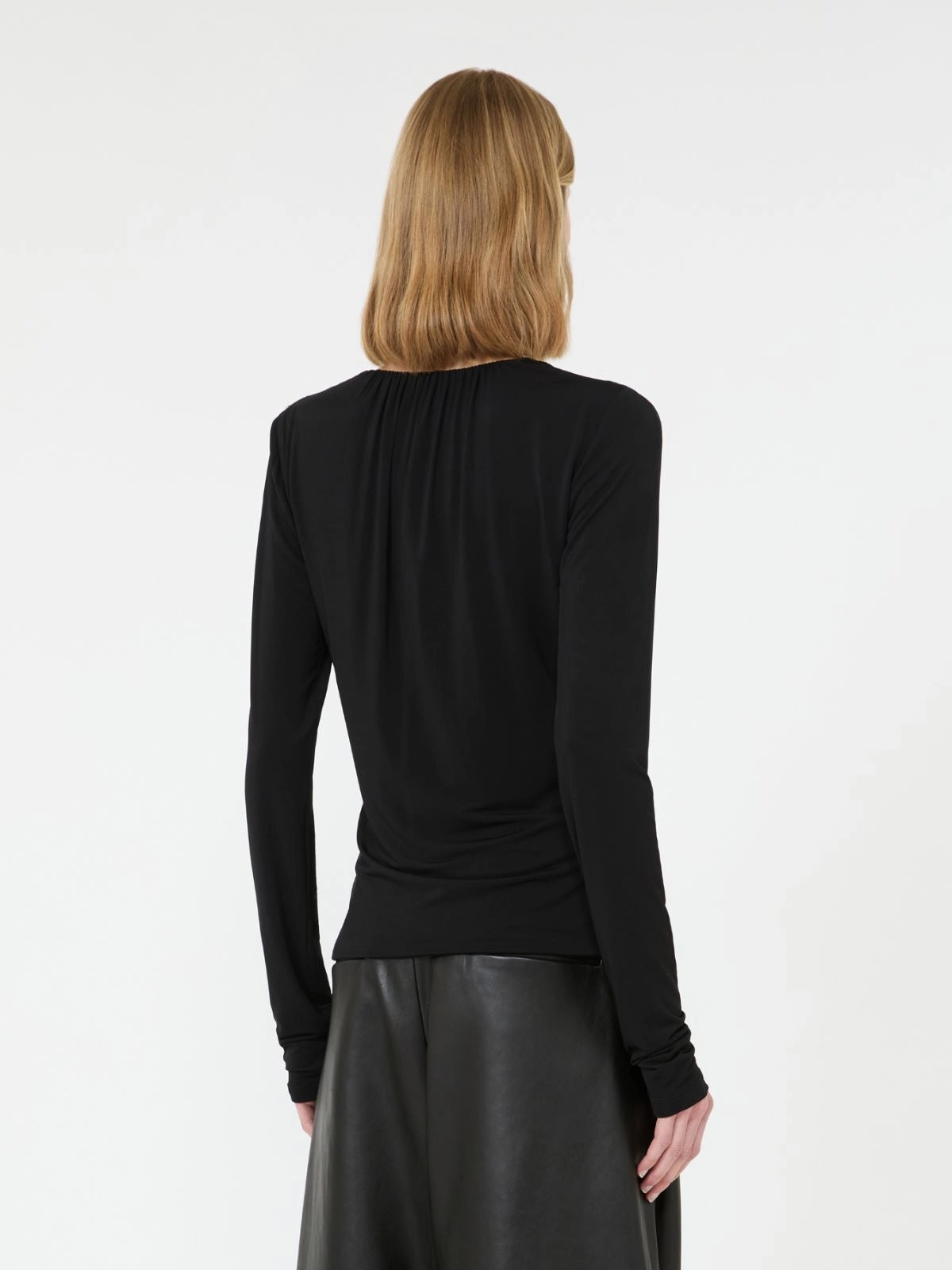 SPORTMAX<BR/>Top a maniche lunghe in jersey di viscosa - Nero SPXBEATO 003 SPORTMAX 