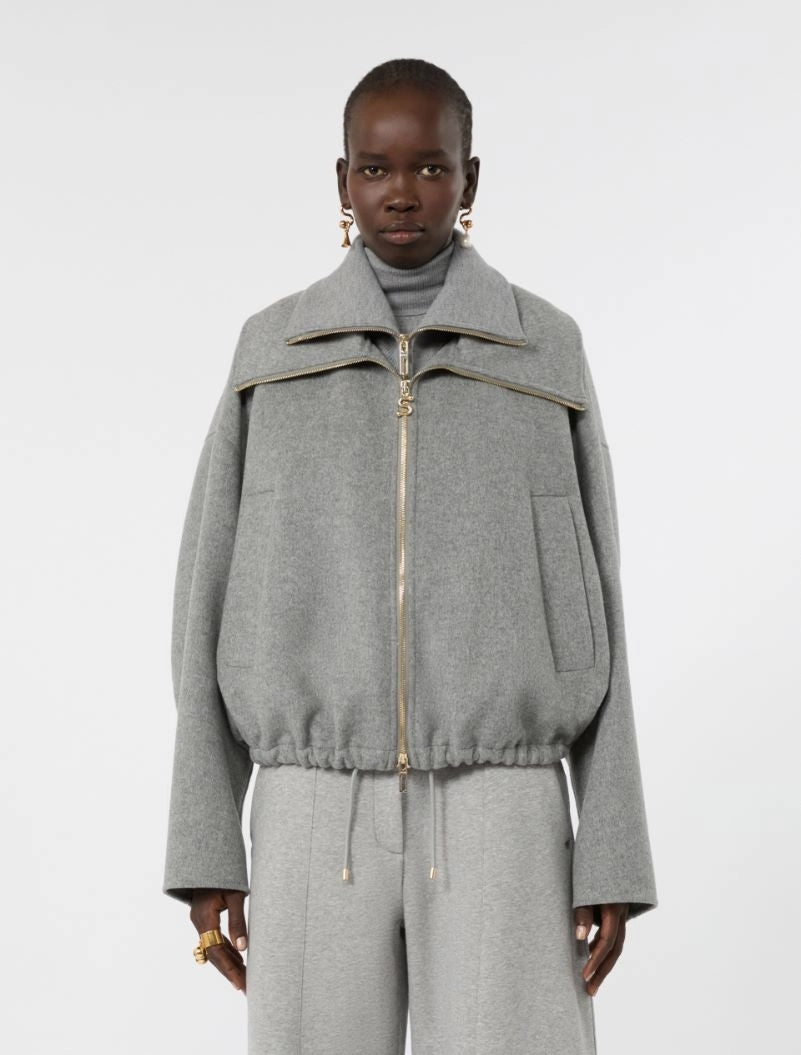 Bomber in pura lana con davantino rimovibile - grigio medio SPXEMIRO 022 SPORTMAX 
