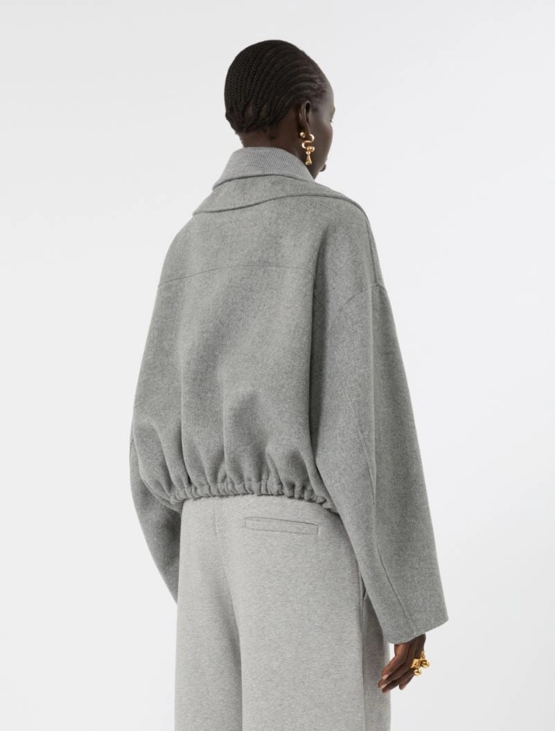 Bomber in pura lana con davantino rimovibile - grigio medio SPXEMIRO 022 SPORTMAX 