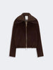 SPORTMAXPure wool bomber jacket with removable bib - Chocolate