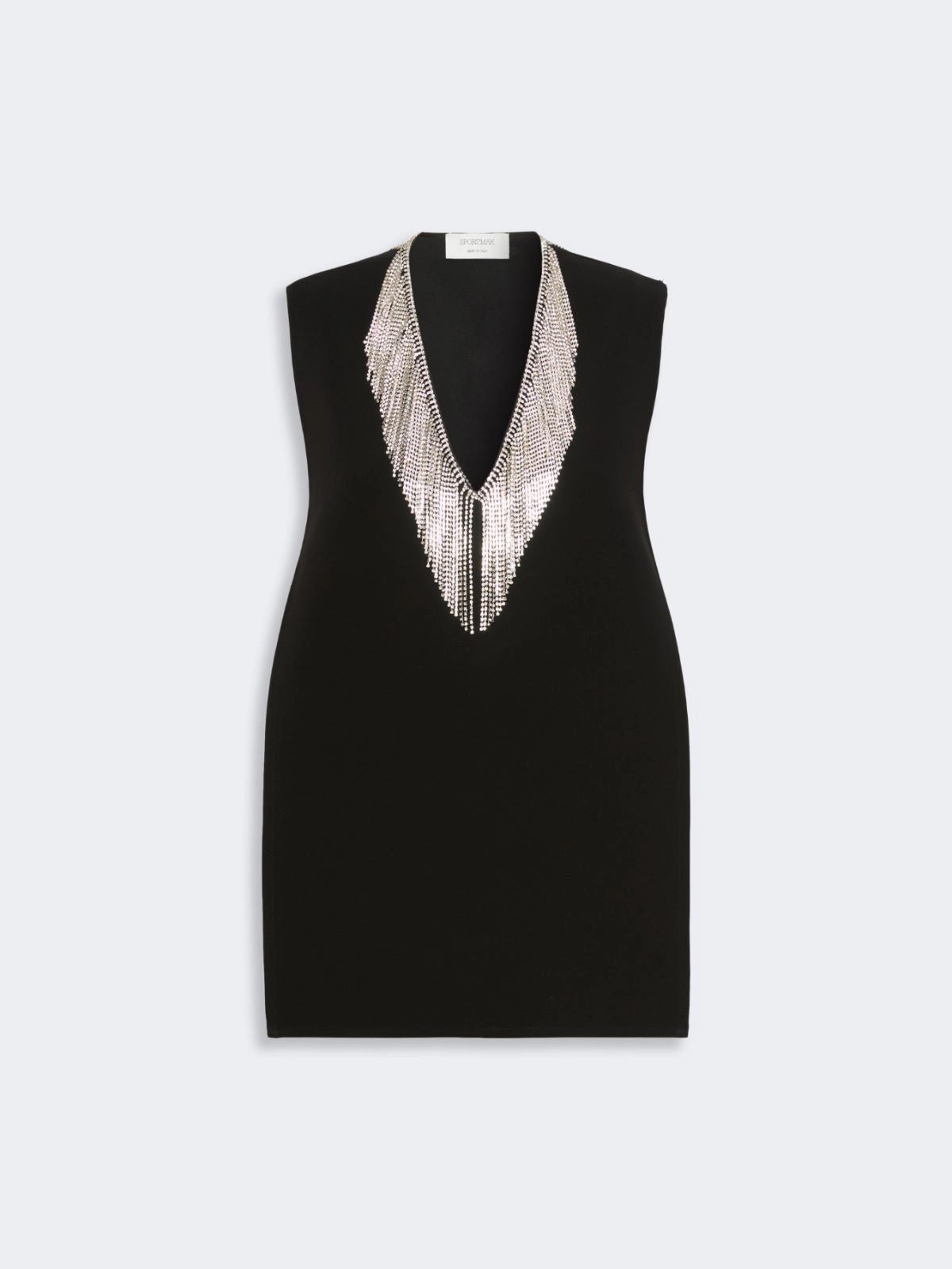 SPORTMAX<BR/>Top smanicato in cady con strass - Nero SPXFAGLIA 003 SPORTMAX 