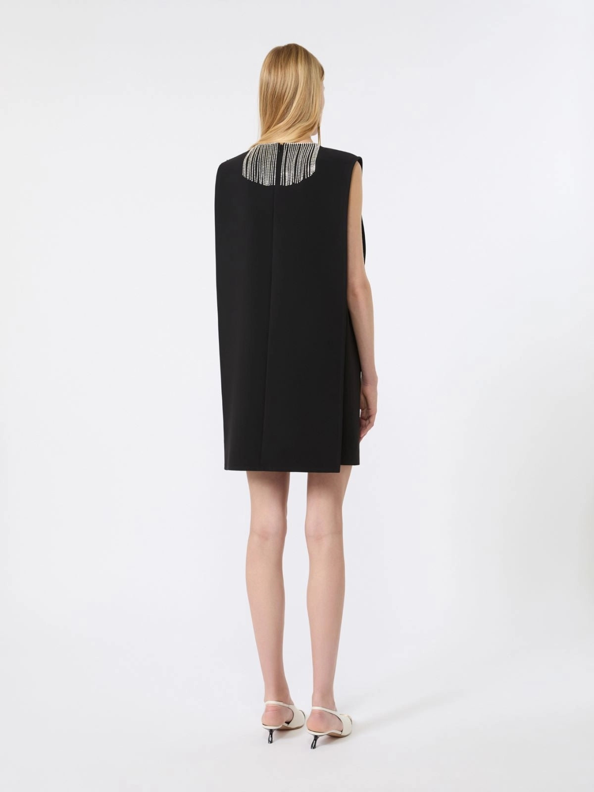 SPORTMAX<BR/>Mini abito smanicato in cady con strass - Nero<BR/> SPXFESTOSO 003 SPORTMAX 