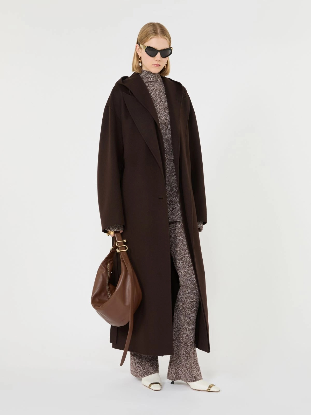 SPORTMAX<BR/>Cappotto over in pura lana - Cioccolato SPXOLMO 038 SPORTMAX 