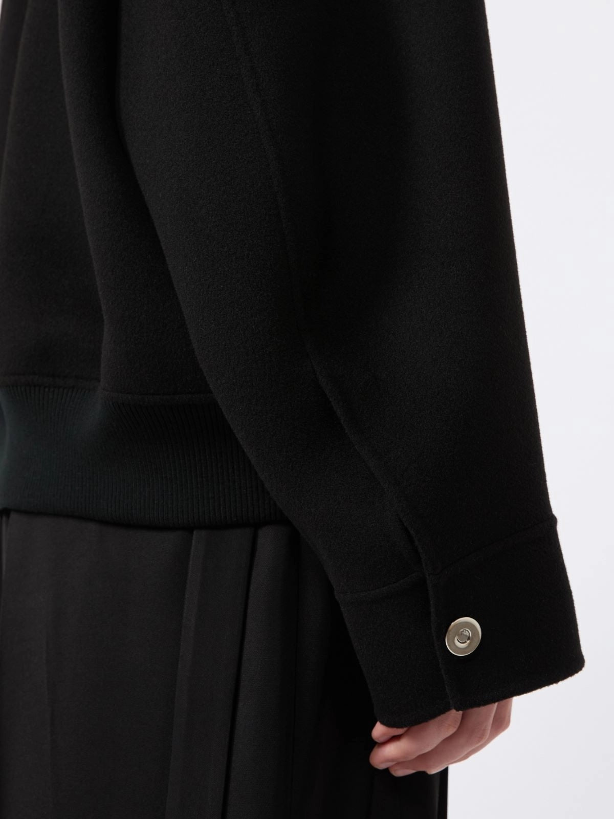 SPORTMAX<BR/>Bomber in double di pura lana - Nero SPXONDATA 013 SPORTMAX 