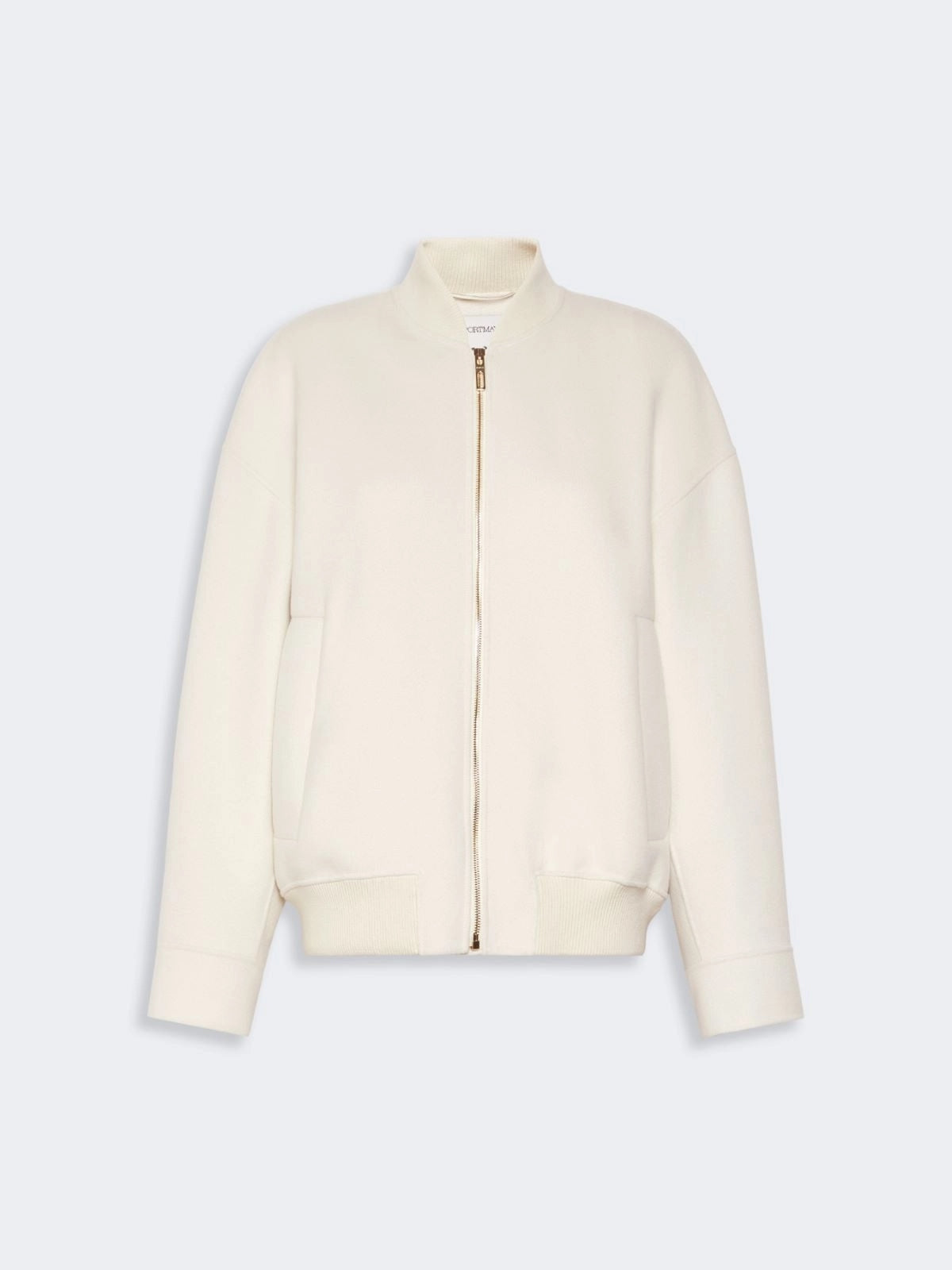 SPORTMAX<BR/>Bomber in double di pura lana - Bianco SPXONDATA 018 SPORTMAX 