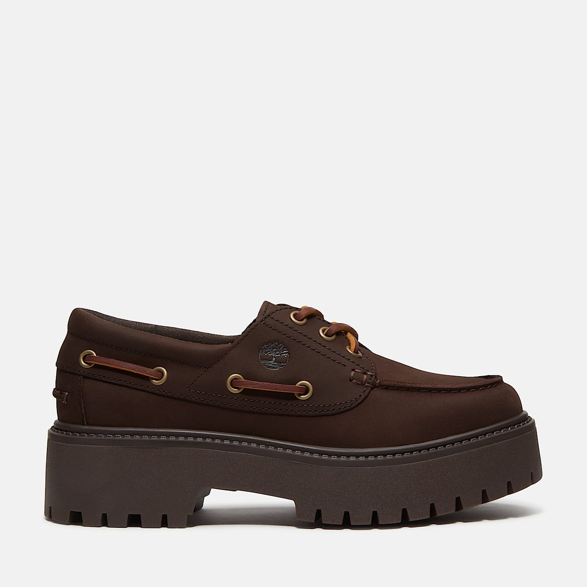 Scarpa da Barca con Plateau Stone Street da Donna in marrone scuro<BR/> TB0A2GVF W071 TIMBERLAND 