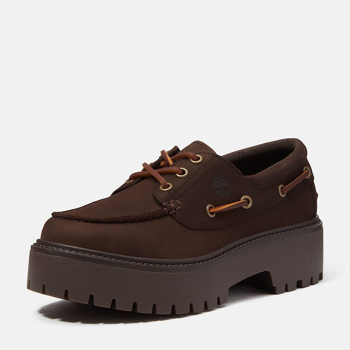 Scarpa da Barca con Plateau Stone Street da Donna in marrone scuro<BR/> TB0A2GVF W071 TIMBERLAND 
