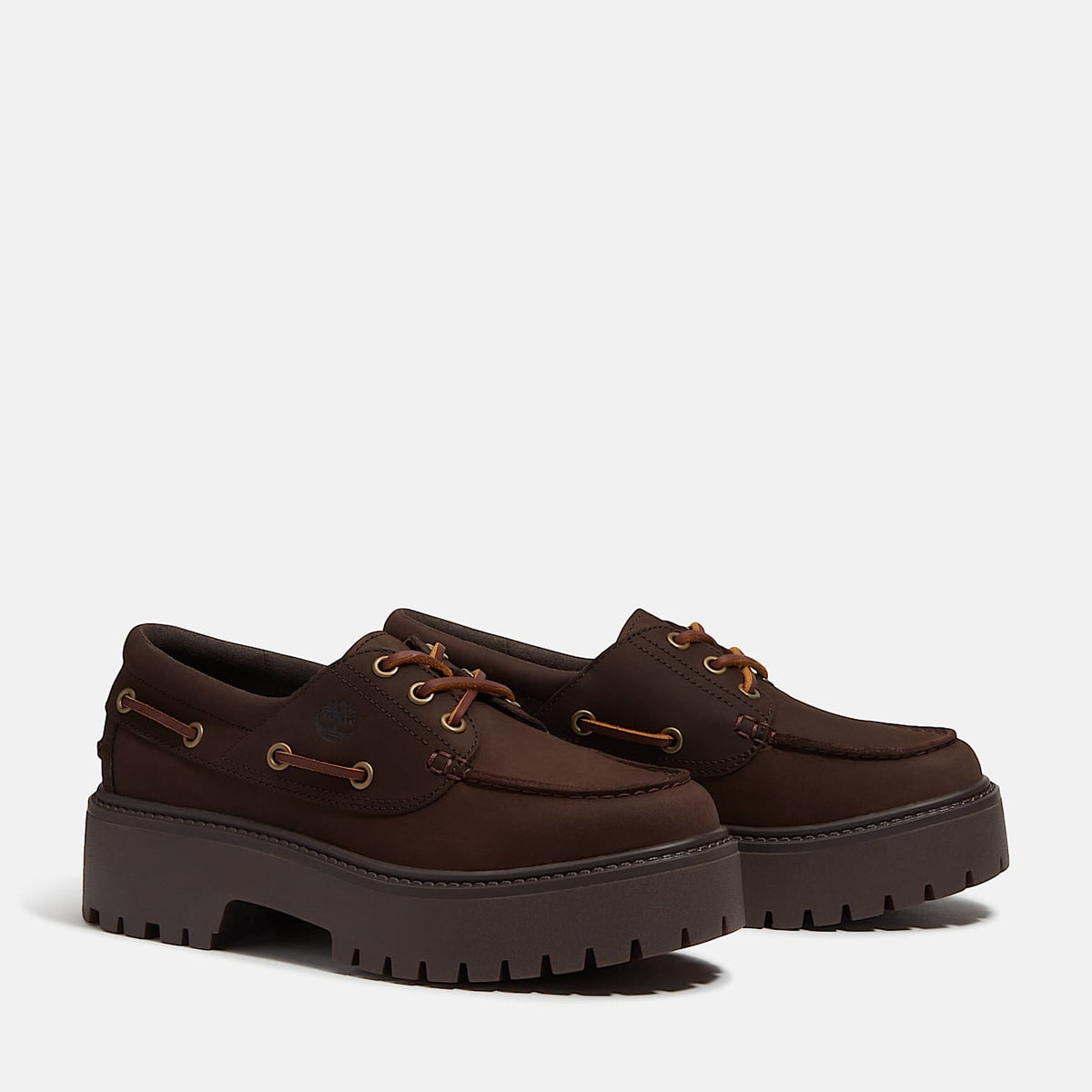 Scarpa da Barca con Plateau Stone Street da Donna in marrone scuro<BR/> TB0A2GVF W071 TIMBERLAND 
