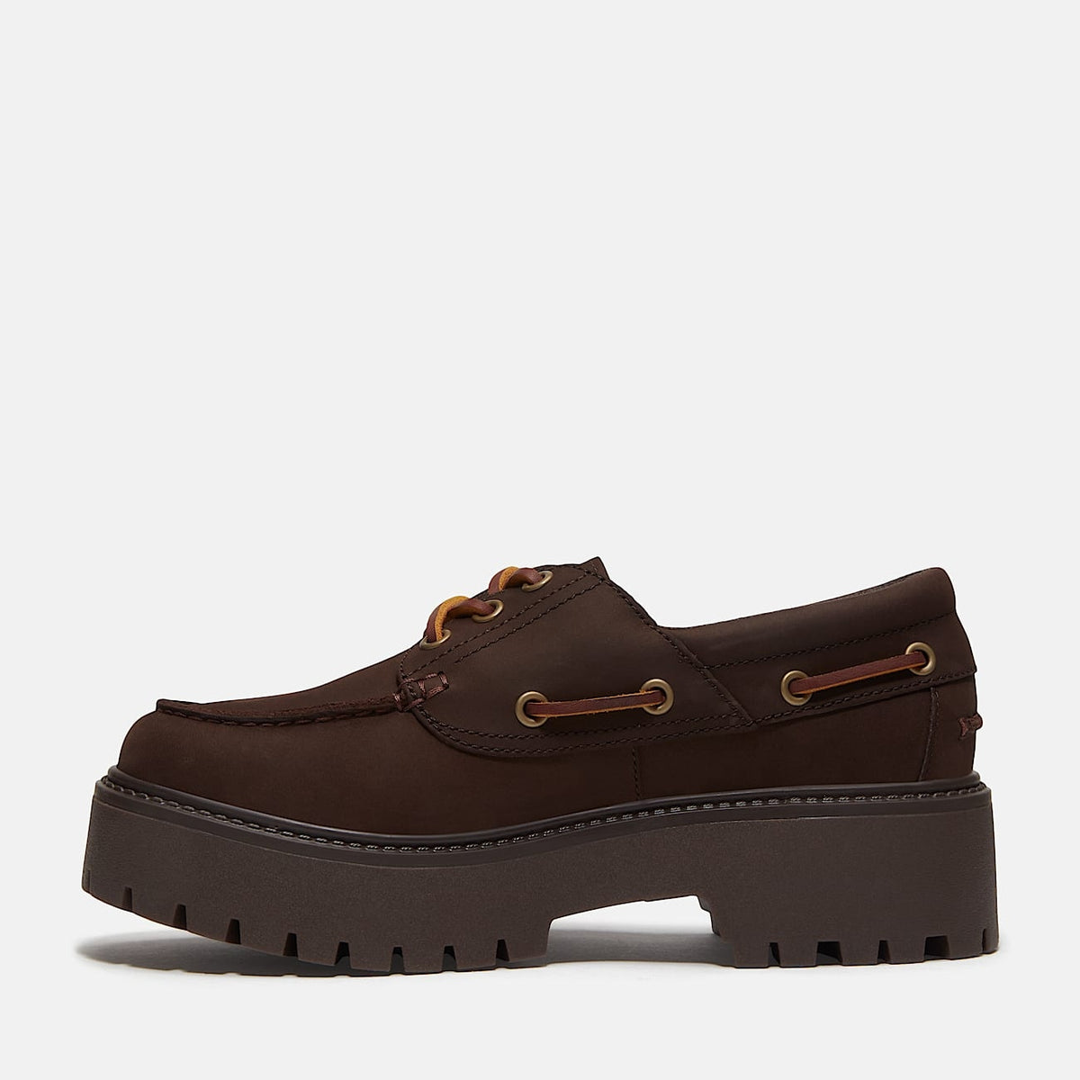 Scarpa da Barca con Plateau Stone Street da Donna in marrone scuro<BR/> TB0A2GVF W071 TIMBERLAND 