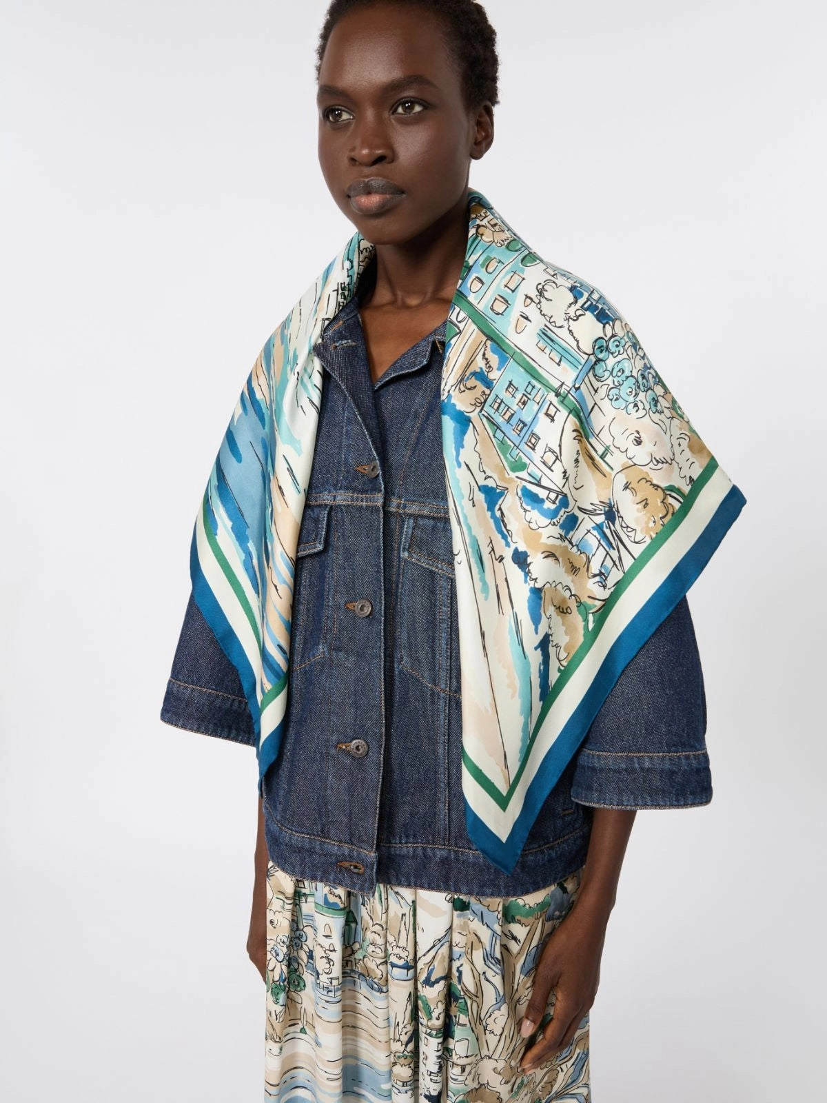 WEEKEND Foulard in seta stampata - BLU CINA WKAONESTO 004 WEEKEND 