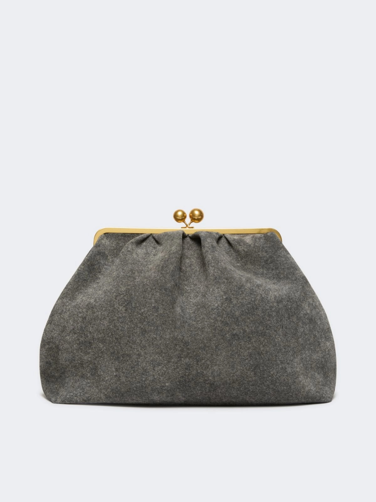 Pasticcino Bag XXL in pelle scamosciata texturizzata - GRIGIO SCURO<BR/> WKAUTILE 001 WEEKEND 