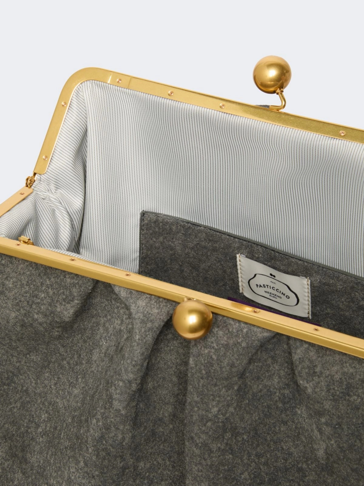Pasticcino Bag XXL in pelle scamosciata texturizzata - GRIGIO SCURO<BR/> WKAUTILE 001 WEEKEND 