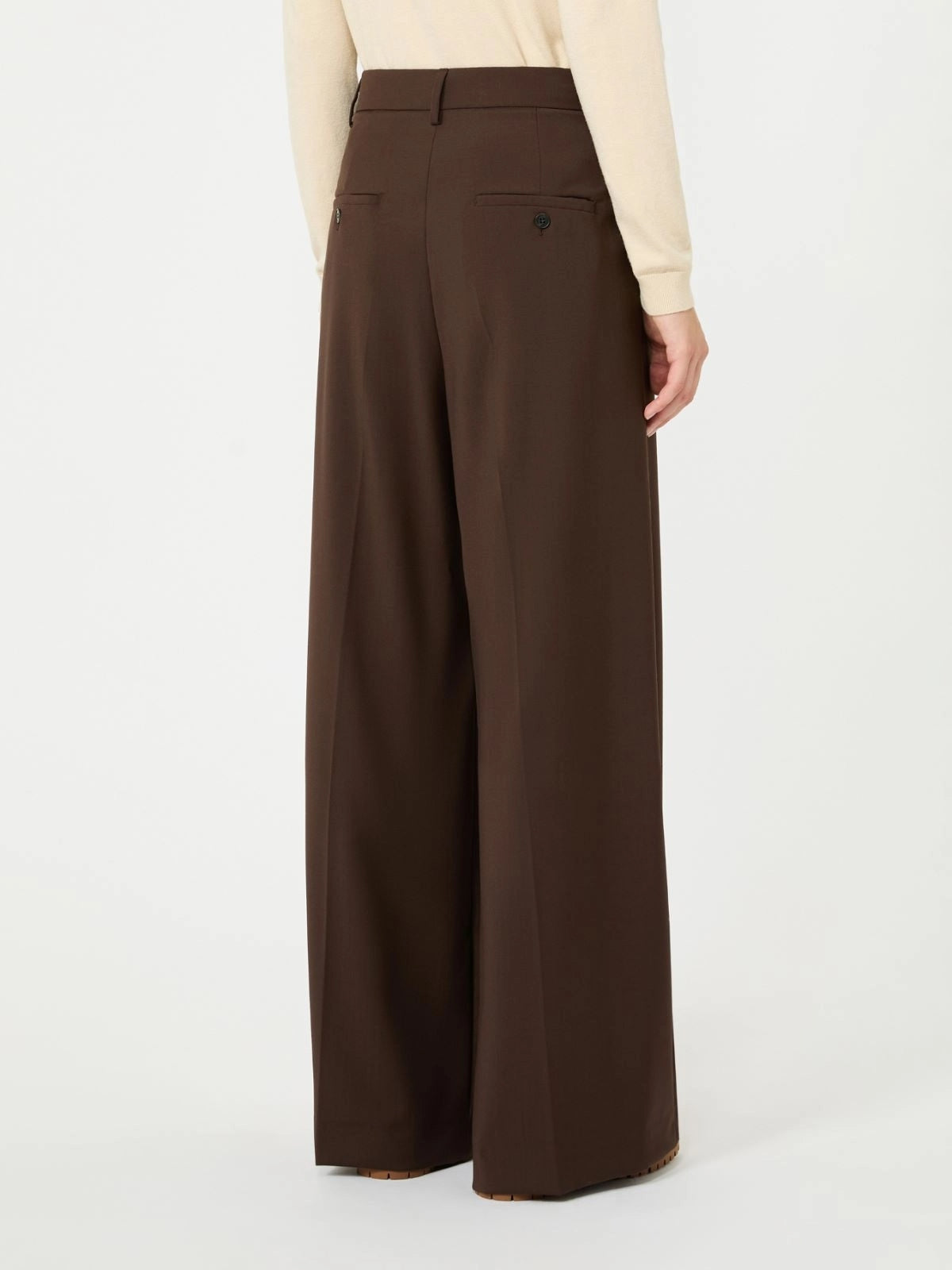 Pantalone in tela di lana - MARRONE SCURO WKDADELFI 013 WEEKEND 