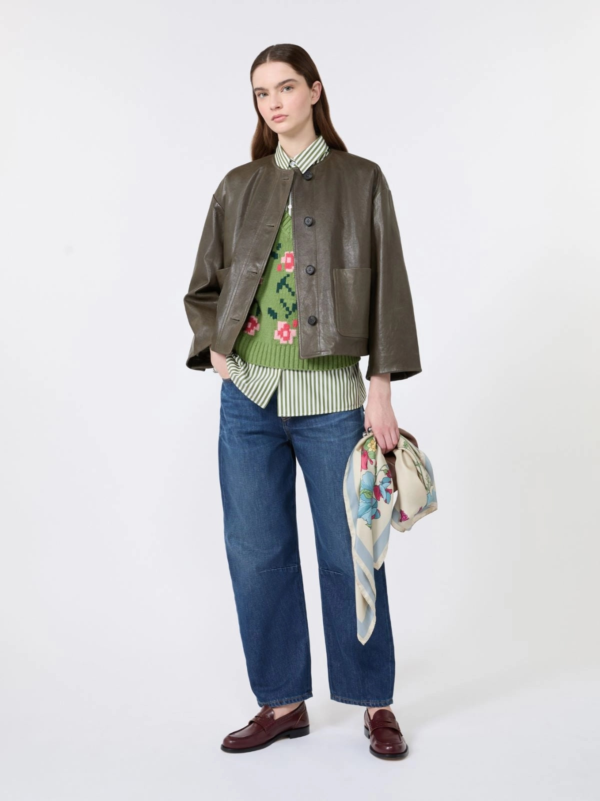 WEEKEND Gilet in misto cotone intarsiato - VERDE WKDALAMARO 010 WEEKEND 