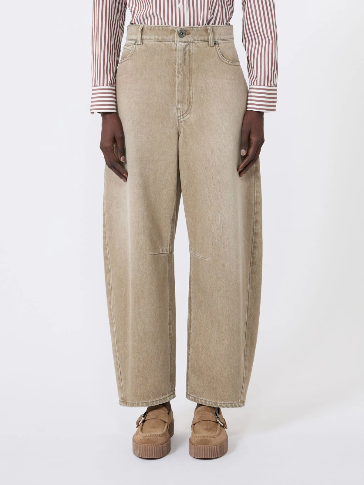 WEEKEND Jeans barrel leg in denim effetto used - BEIGE WKDARCADIA 013 WEEKEND 
