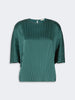 Blusa ampia in raso plissé - VERDE SCURO