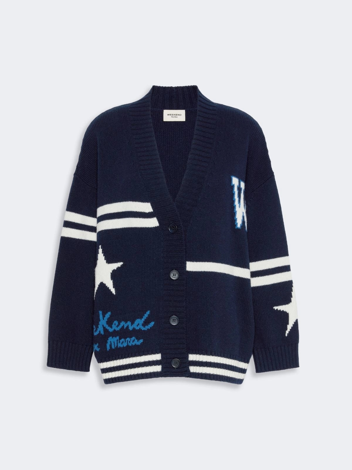 WEEKEND Cardigan in lana jacquard - BLU MARINO WKDBELGIO 005 WEEKEND 