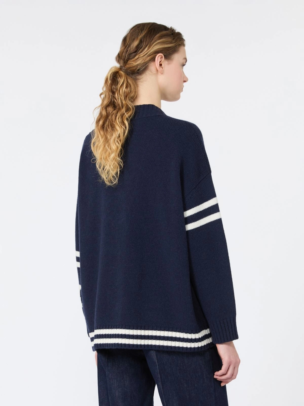 WEEKEND Cardigan in lana jacquard - BLU MARINO WKDBELGIO 005 WEEKEND 