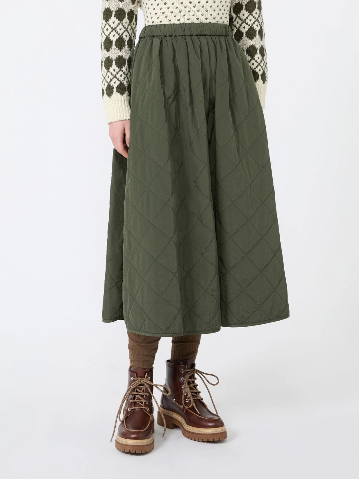 Gonna svasata tela tecnica - VERDE KAKI<BR/> WKDBRIOSE 003 WEEKEND 
